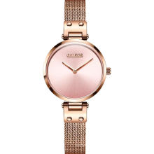 2019Newest Fashion Simple Nice Dress Lady Quartz WristWatch  Rose Gold Steel Mesh Ultra Thin Mini Young Girls Watch